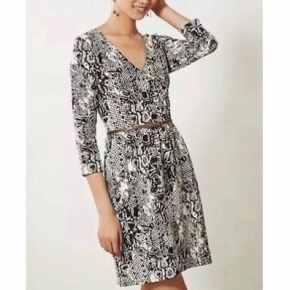 Anthropologie HD in Paris Snakeskin Printed Dress